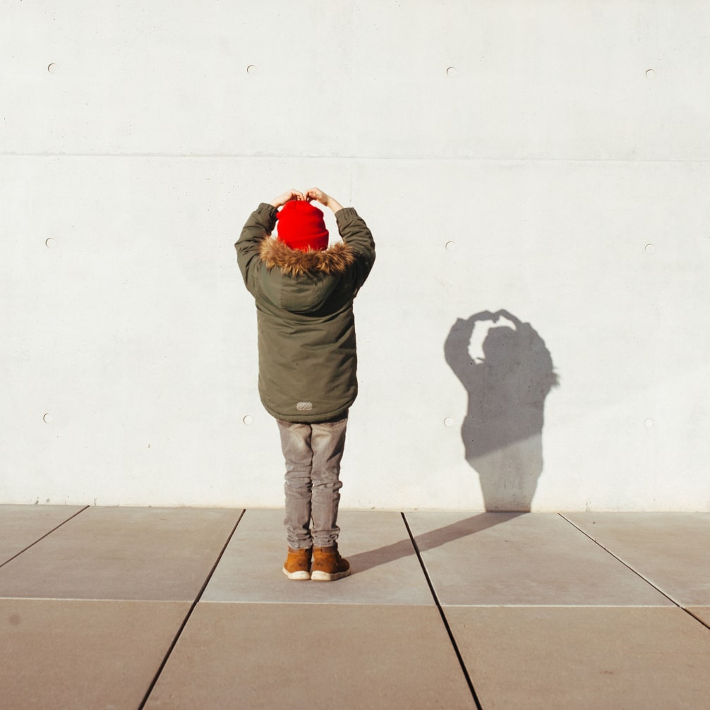 child with shadow